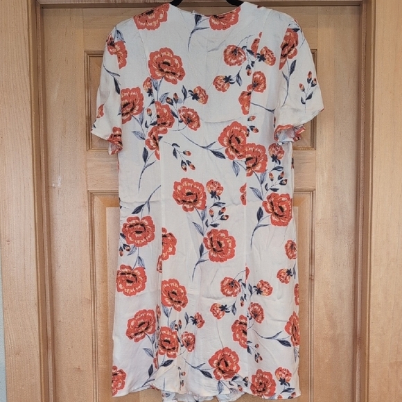 Somedays Lovin White and Orange Floral Buttoned Dress - Picture 5 of 6